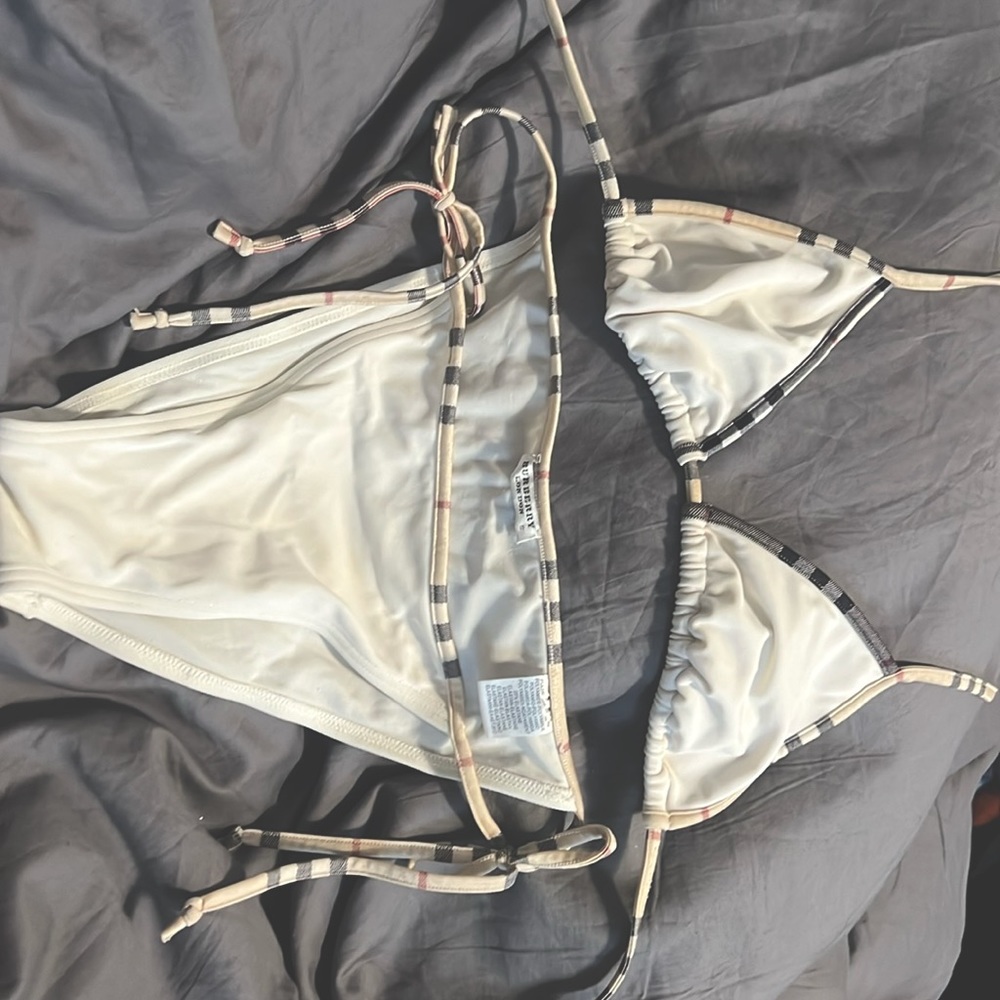 Women’s Burberry white 2 piece swim suit